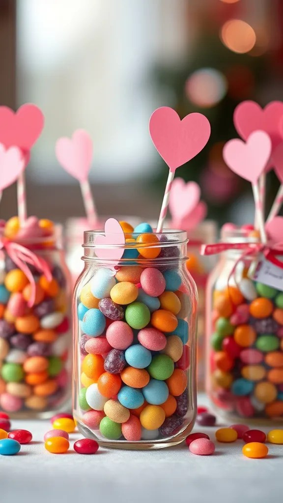 12 Fun and Easy Valentine's Day Decorations Kids Can Make (Check Out #5!) - 9. Heart-Filled Jars