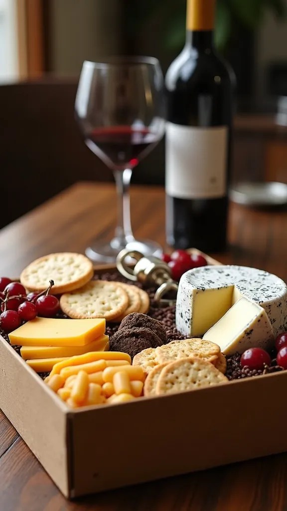 15 Affordable Valentine’s Day Boxes That Look Expensive (You’ll Be Shocked by #12!) - 10. Wine and Cheese Delight Box