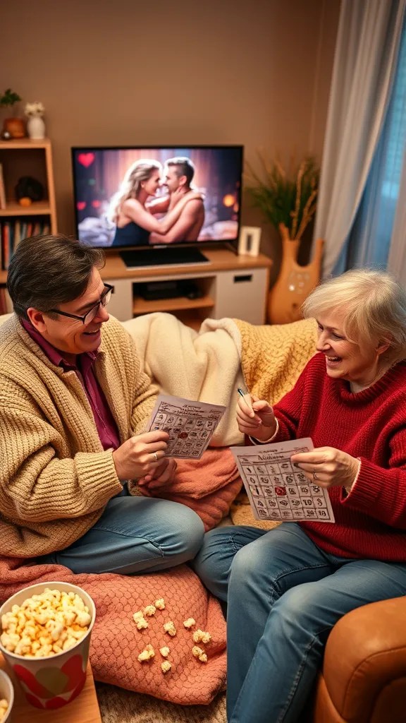 15 Fun Games for Couples to Celebrate Valentine’s Day (You’ll Love #7!) - 13. Movie Marathon with a Twist