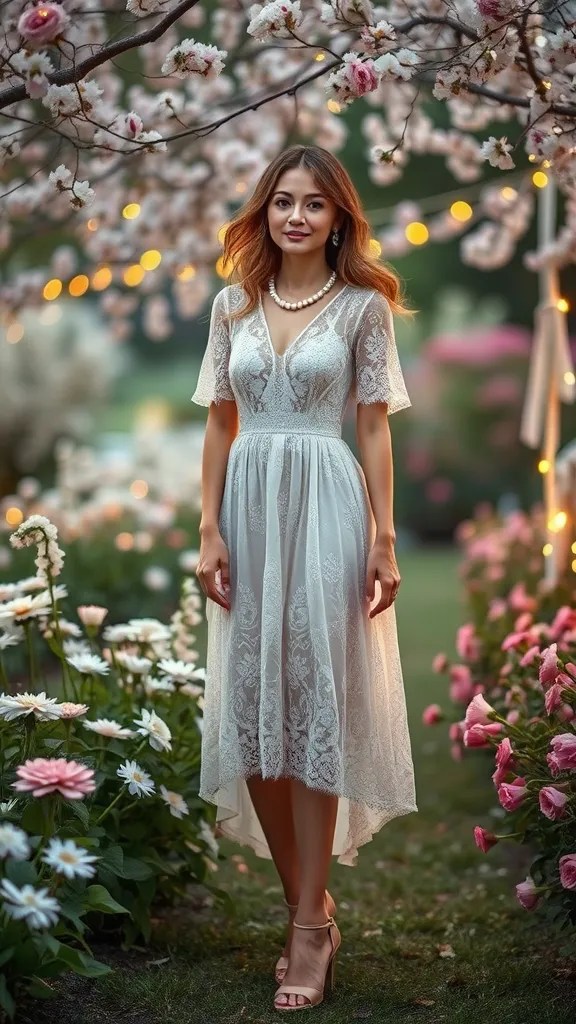 15 Stunning Valentine’s Day Dresses That Will Make You the Star of the Night! - 2. Elegant Lace A-Line Dress