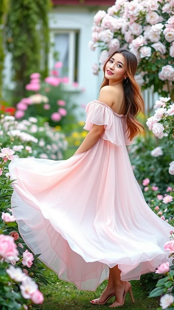 15 Stunning Valentine’s Day Dresses That Will Make You the Star of the Night! - 5. Romantic Off-the-Shoulder Dress