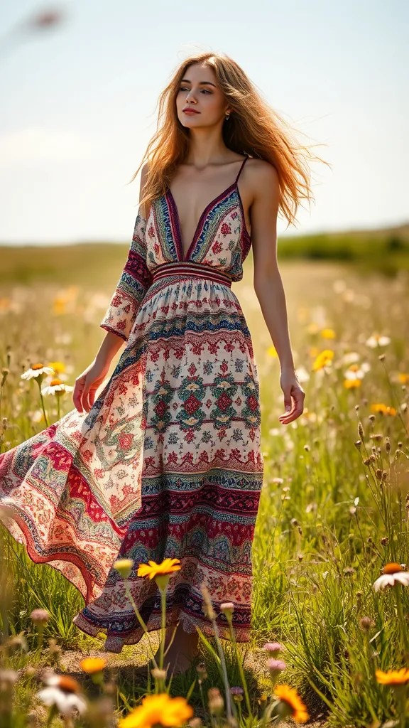 15 Stunning Valentine’s Day Dresses That Will Make You the Star of the Night! - 7. Bohemian Maxi Dress