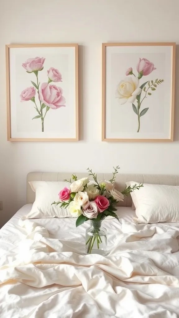 16 Inspiring Valentine's Day Wall Art Ideas That Will Transform Your Space! - 6. Romantic Floral Prints