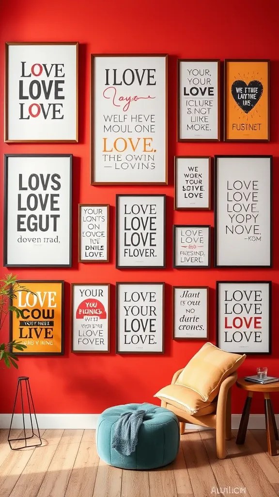 16 Inspiring Valentine's Day Wall Art Ideas That Will Transform Your Space! - 8. Love-Inspired Typography