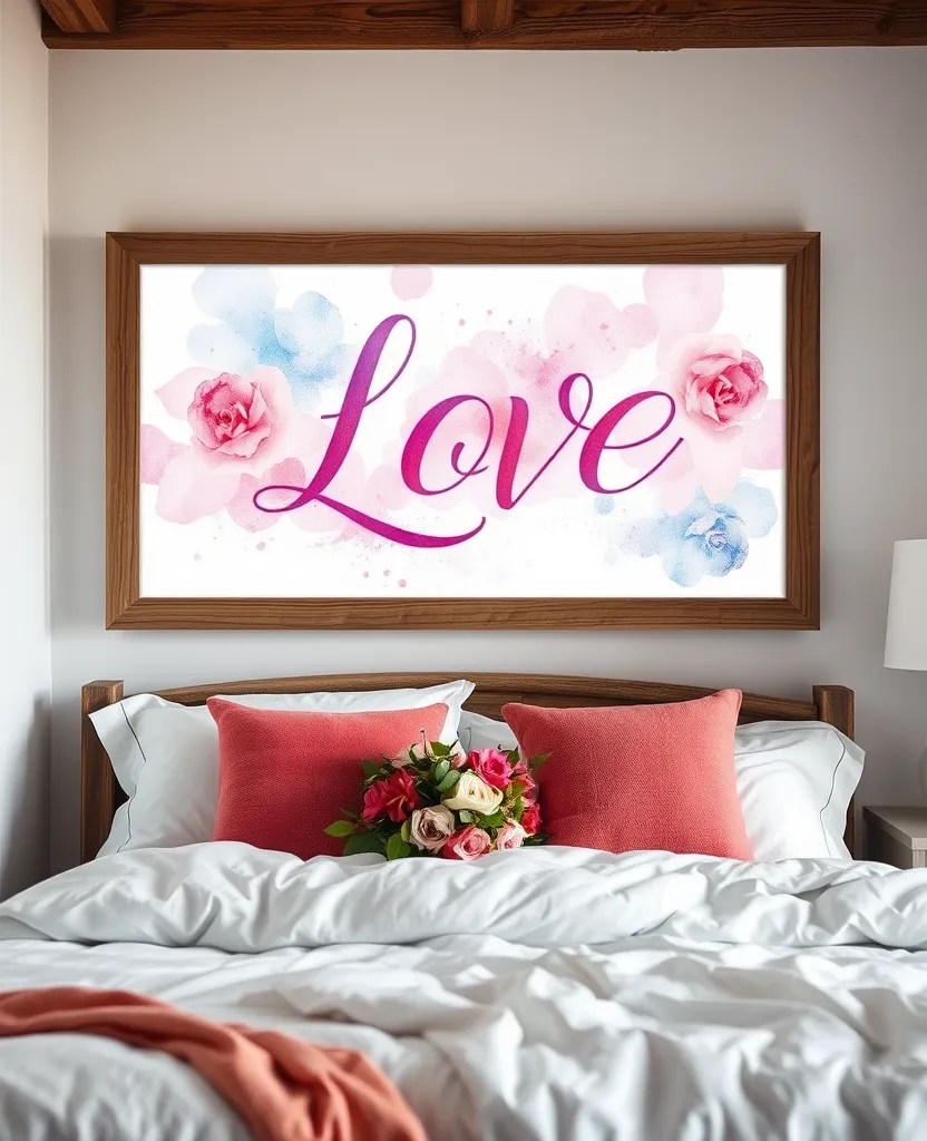 18 Gorgeous Romantic Wall Art Pieces That Will Transform Your Space This Valentine’s! - 1. Whimsical Watercolor Love Quotes