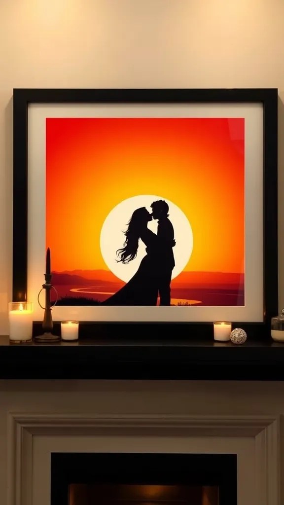 18 Gorgeous Romantic Wall Art Pieces That Will Transform Your Space This Valentine’s! - 15. Sweetheart Silhouettes