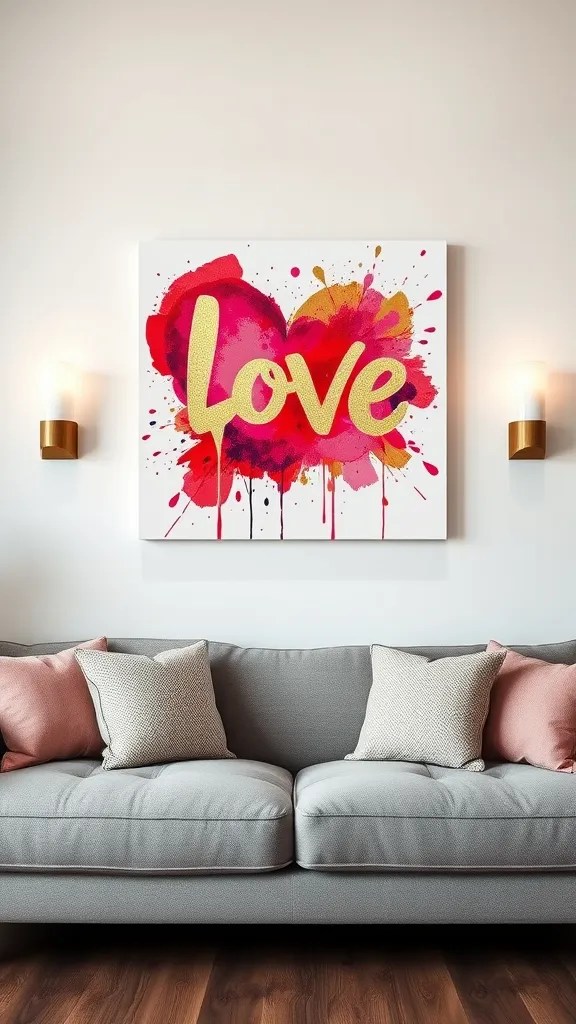 18 Gorgeous Romantic Wall Art Pieces That Will Transform Your Space This Valentine’s! - 6. Abstract Love Art