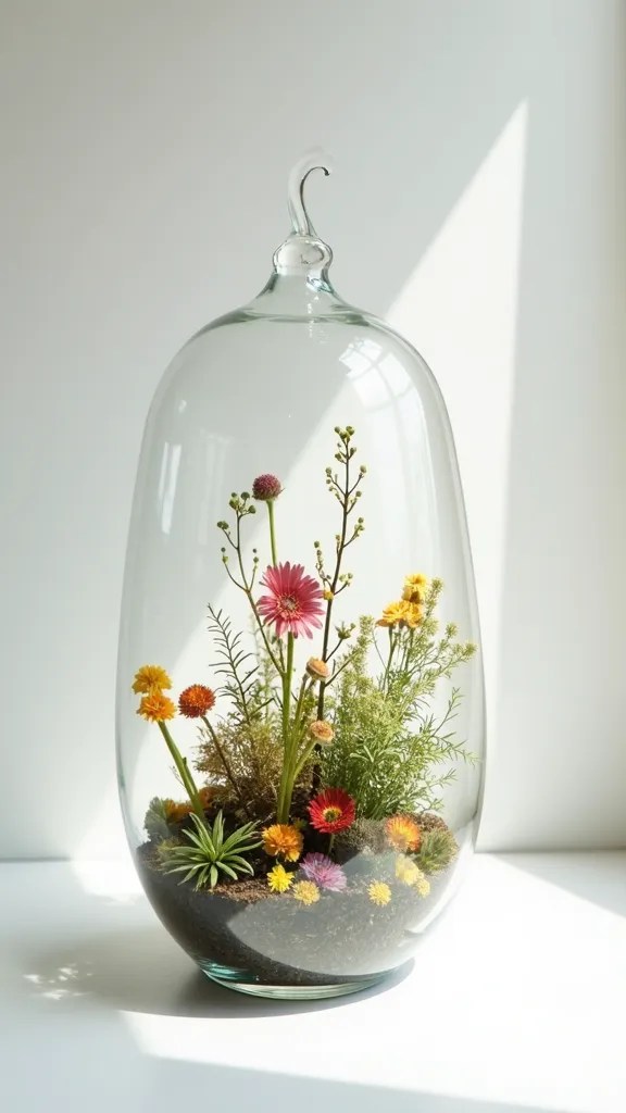 8 Stunning Preserved Flower Arrangements That Will Wow Your Valentine! - 7. Minimalist Flower Terrarium